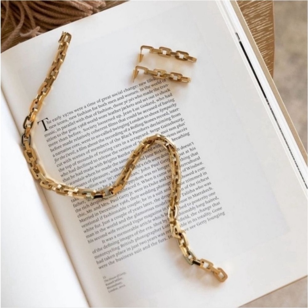 NWT Eddie Borgo 12 Karat Gold Supra Link Necklace 17 Inch Length - Picture 10 of 10